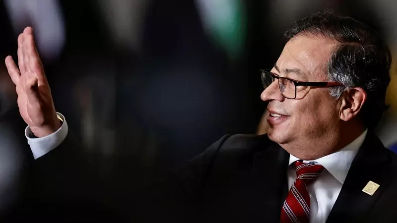 El presidente de Colombia, Gustavo Petro, a su salida de una cumbre de países sudamericanos en Brasil, a 31 de mayo de 2023.