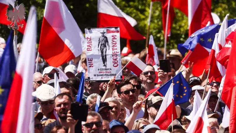 Protestas antigubernamentales en Varsovia, capital de Polonia, a 4 de junio de 2023.