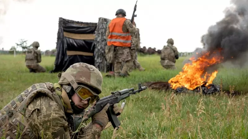 Soldados ucranianos durante un ejercicio militar, a 7 de junio de 2023.