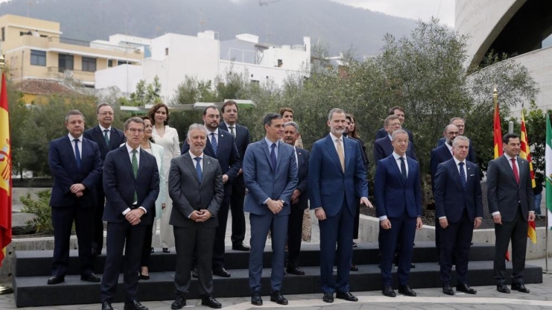 Imagen de una Conferencia de Presidentes autonómicos celebrada en marzo de 2020 en la isla de La Palma.