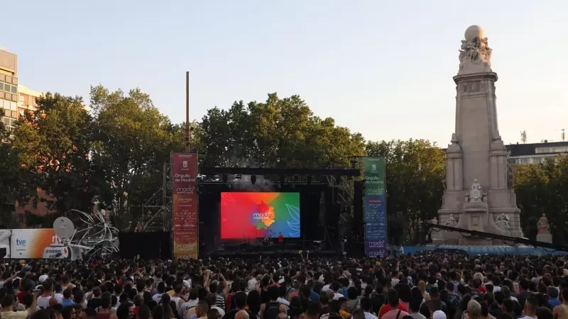 10/07/2023 - Vista general de la gala musical de clausura del Orgullo LGTBI 2022, a 10 de julio de 2022, en Madrid.