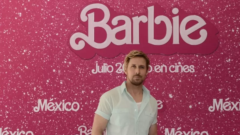 07/07/2023 - El actor canadiense Ryan Gosling posa para las fotos durante la sesión fotográfica de la película 'Barbie' en el Hotel Four Sason de la Ciudad de México.