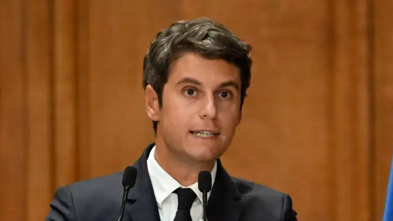 El ministro de Educación y Juventud de Francia, Gabriel Attal, pronuncia un discurso durante la reunión de rectores del nuevo año escolar en la Universidad de la Sorbona en París el 24 de agosto de 2023.
