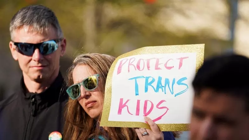 Manifestación por los derechos de los menores trans en Georgia, Estados Unidos, el pasado 20 de marzo de 2023.