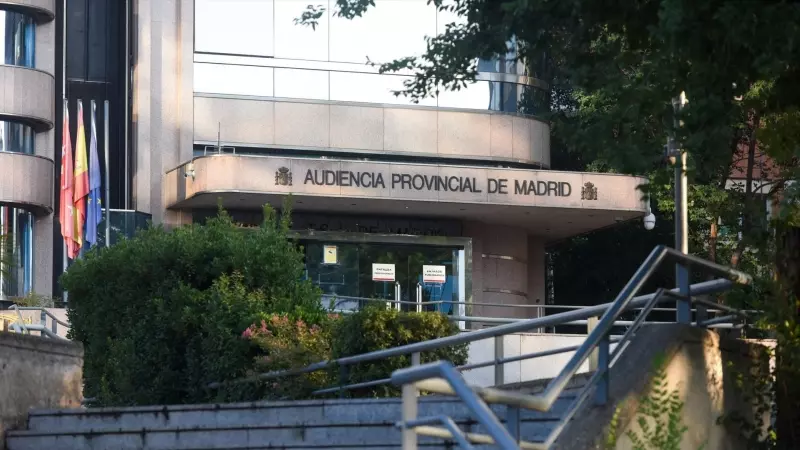 Entrada de la Audiencia Provincial, a 11 de septiembre de 2023, en Madrid.