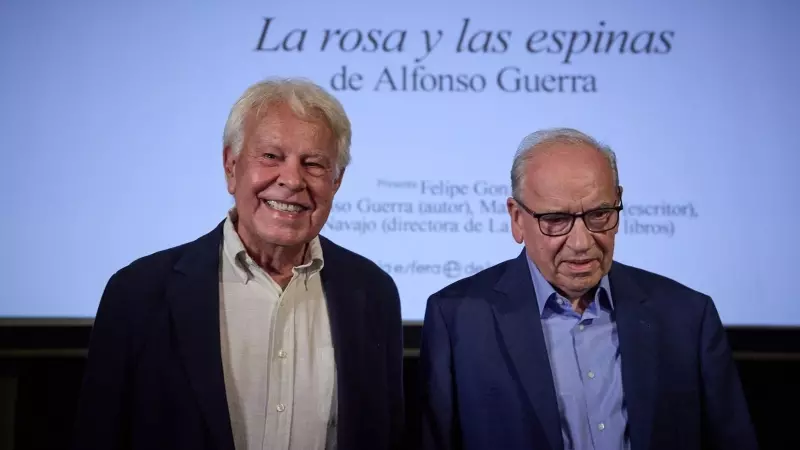 Felipe González y Alfonso Guerra, este miércoles en Madrid.