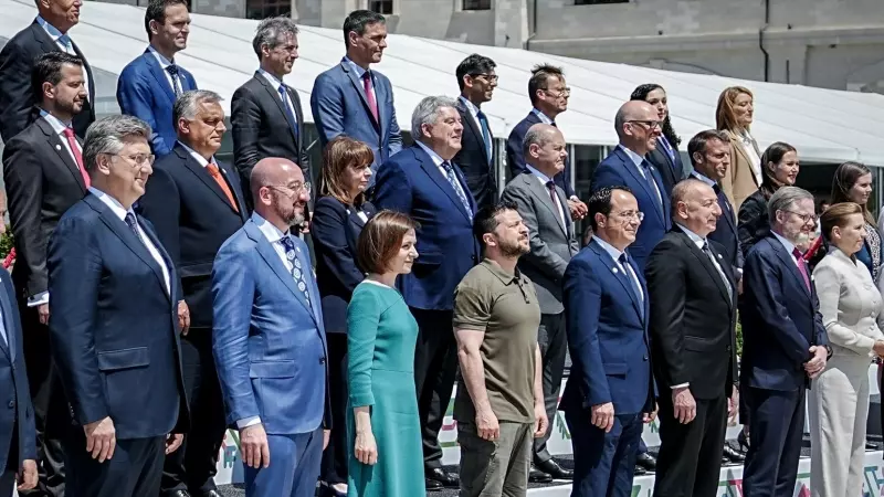Los líderes europeos durante la cumbre celebrada en Moldavia, a 1 de junio de 2023.