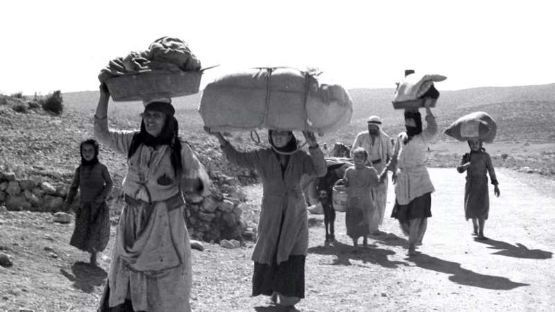 Árabes expulsados de sus aldeas en Galilea durante la al-Nakba.