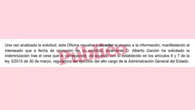30/11/2023 Respuesta de la Oficina de Conflictos de Intereses a la solicitud de información realizada por 'Público'.