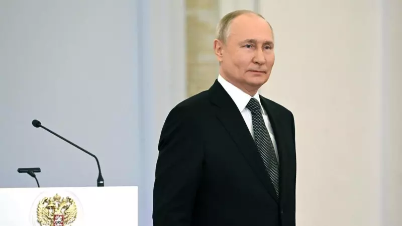 El presidente ruso Vladimir Putin en un acto militar en el Salón San Jorge del Gran Palacio del Kremlin en Moscú, a 08 de diciembre de 2023.