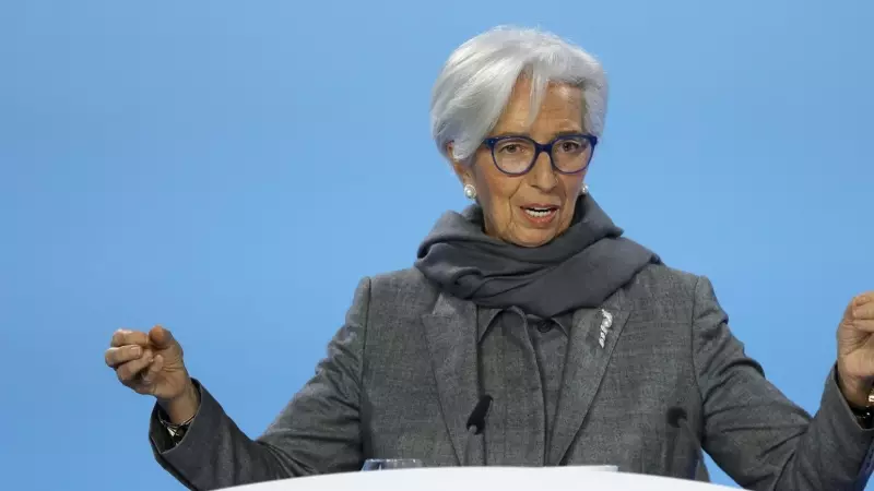 La presidenta del Banco Central Europeo (BCE), Christine Lagarde tras la reunión del Consejo de Gobierno del BCE en Frankfurt, Alemania, a 14 de diciembre de 2023.