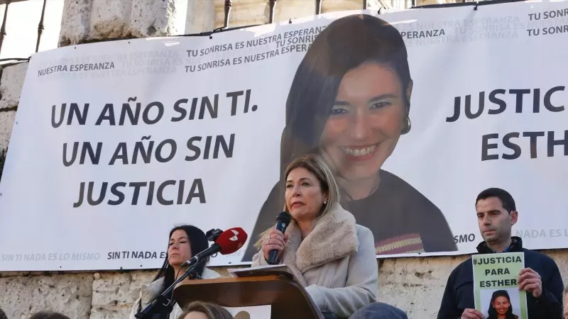 La manifestación para exigir justicia para Esther López, en la plaza de Portugalete, a 15 de enero de 2023, en Valladolid.