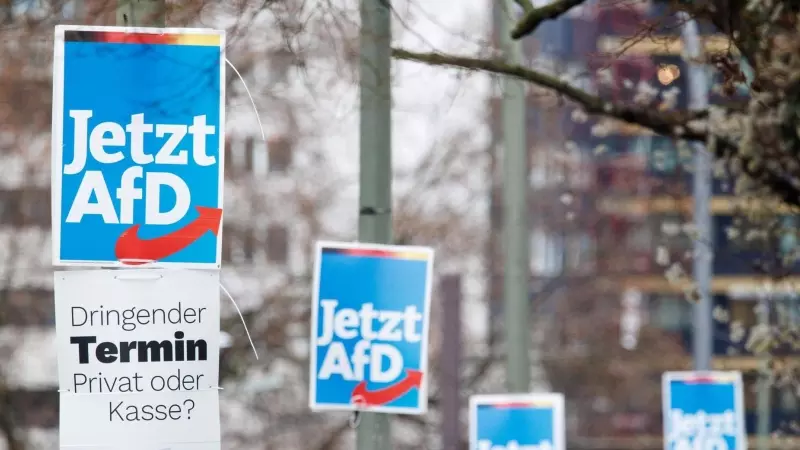 Carteles de campaña del partido ultraderechista AfD el pasado 4 de enero en Berlín.