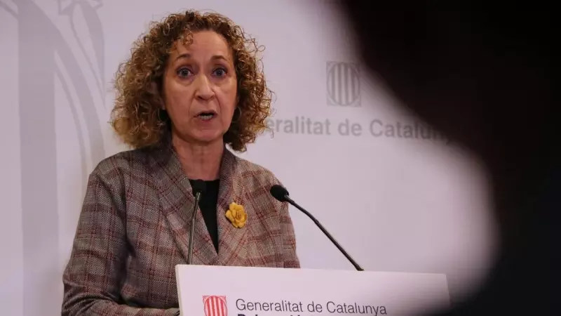 11/01/2024 - La consellera de Territori, Ester Capella, en la roda de premsa d'aquest dijous a Madrid.