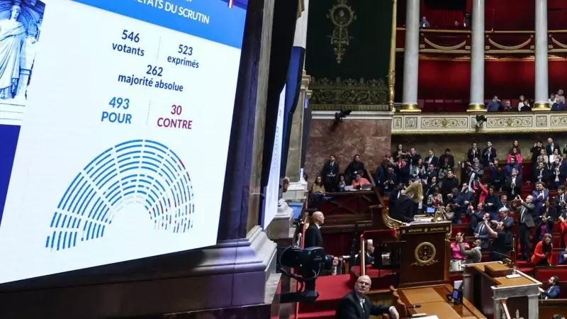 La cámara baja del Parlamento francés, en París, a 30 de enero de 2024.