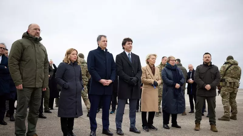 Líderes europeos y americanos viajan a Ucrania para conmemorar el segundo aniversario del comienzo de la invasión rusa.