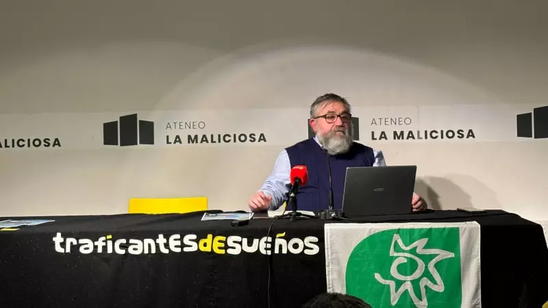 Koldo Hernández, de Ecologistas en Acción, presenta el informe 'Contaminación por Nitratos' en Madrid, a 7 de marzo de 2024.
