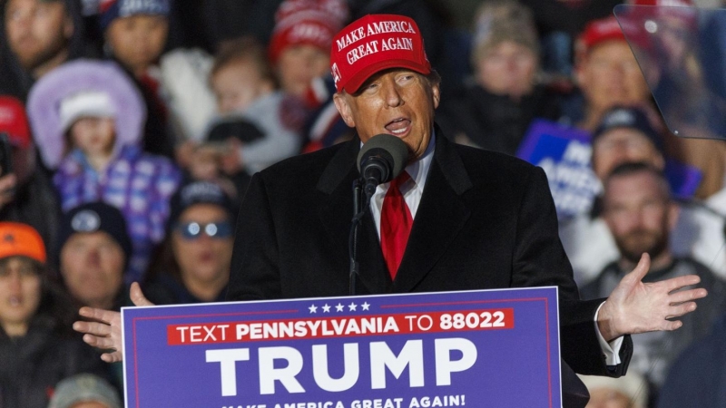 El expresidente estadounidense, Donald Trump, habla durante un mitin en Pensilvania (Estados Unidos), el 13 de abril de 2024.