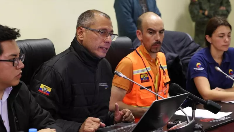 El exvicepresidente ecuatoriano Jorge Glas durante una comparecencia en Quito, a 19 de junio de 2022.