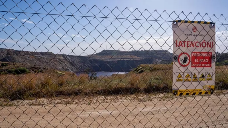 Zona minera de Aznalcollar, en abril de 2023, en Sevilla.