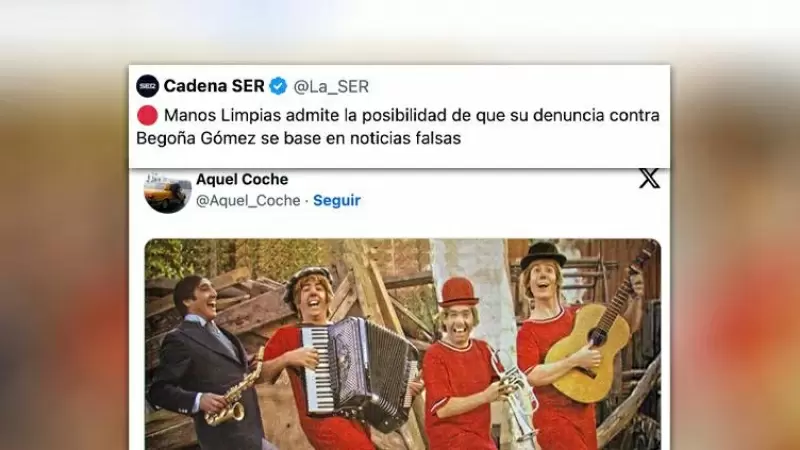 'Manos Limpias, pero no mucho': la grotesca denuncia contra Begoña Gómez con recortes de prensa y un bulo