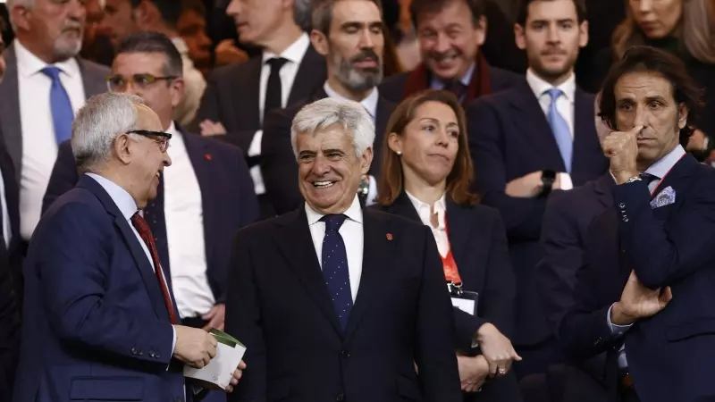 25/04/2024 Pedro Rocha, presidente de la RFEF, en el Santiago Bernabéu, a 26 de marzo de 2024.