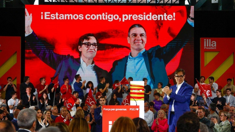 25/04/2024 - Una imatge del míting d'obertura de campanya del PSC per a les eleccions del 12-M, celebrat dijous a Sabadell.