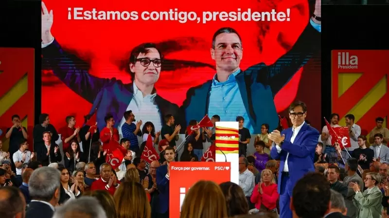 25/04/2024 - Una imatge del míting d'obertura de campanya del PSC per a les eleccions del 12-M, celebrat dijous a Sabadell.
