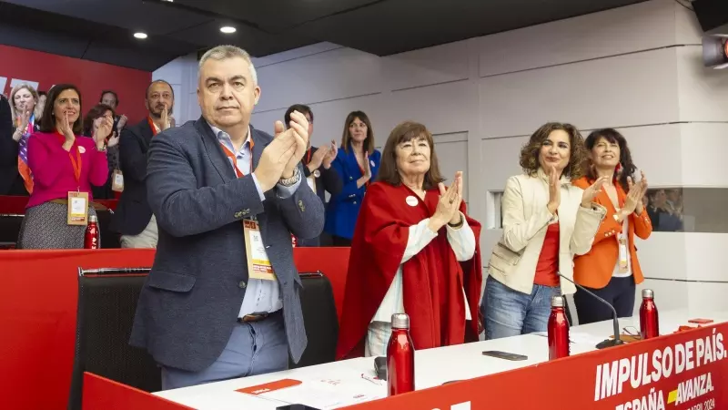 Los principales dirigentes del PSOE, el pasado sábado en el Comité Federal celebrado en Ferraz.