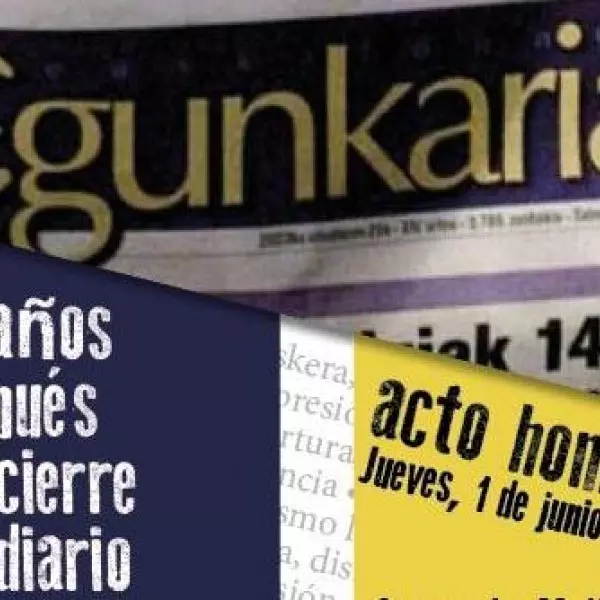 Cartel acto homenaje a Egunkaria