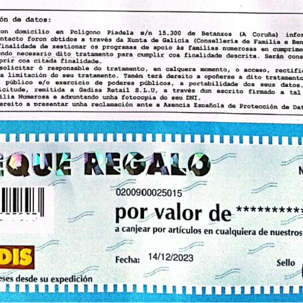 15/1/24 Una de las cartas promocionales de Gadisa utilizando datos personales en manos de la Xunta, de la que se han borrado aquellos que podrían identificar a su destinatario.