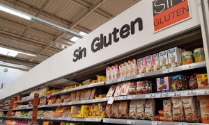 Sección alimentos para celiacos de un supermercado