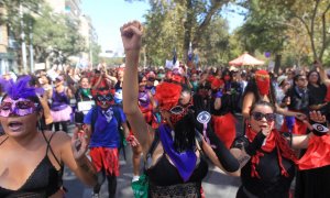 Un momento de la manifestación en Santiago de Chile. - REUTERS