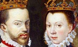 Los reyes Felipe II e Isabel de Valois.