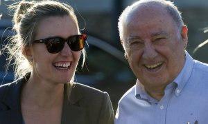 La nueva presidenta de Inditex con su padre, Amancio Ortega en un torneo de hípica.