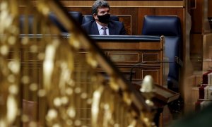 El ministro de Inclusión, Seguridad Social y Migraciones, José Luis Escrivá, durante el Pleno del Congreso que se celebra, este jueves, en Madrid.