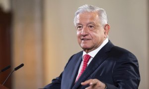 09/06/2022-El presidente mexicano Andrés Manuel López Obrador durante una rueda de prensa este 9 de junio en el Palacio Nacional de la Ciudad de México (México)