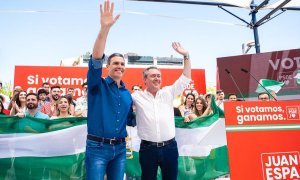 Pedro Sánchez y Juan Espadas, en Cártama (Málaga).