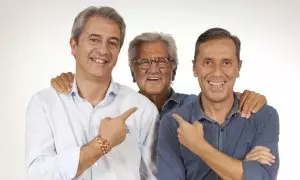 Paco González, Pepe Domingo Castaño y Manolo Lama, conductores del programa 'Tiempo de Juego' de la Cadena COPE.