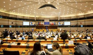 Vista general del interior del Parlamento Europeo, a 29 de noviembre de 2023, en Bruselas.