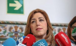 La presidenta de la Junta de Andalucía, Susana Díaz, en unas declaciones a los medios. E.P.