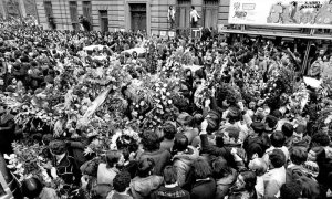 Funeral multitudinario de los abogados de Atocha.