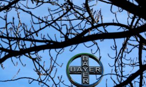 El logo de Bayer en una de sus plantas en la localidad alemana de Wuppertal. REUTERS/Ina Fassbender