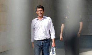 El presidente de la Diputación de Valencia, Jorge Rodríguez, en el momento de quedar en libertad el pasado jueves. (MANUEL BRUQUE | EFE)
