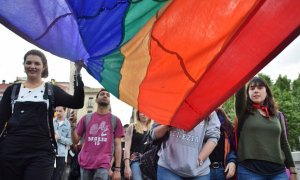 Manifestació pel dia contra la  LGTBIfòbia a Girona el 17 de maig de 2018. @CupGirona