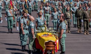 Imagen del funeral del caballero legionario Alejandro Jiménez. EFE