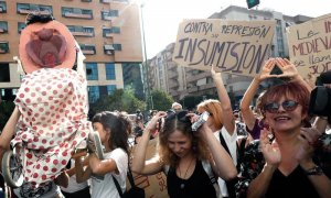 03/10/2019 - Concentración de apoyo a las tres acusadas por la manifestación del "Coño Insumiso" en Sevilla. EFE/ José Manuel Vidal