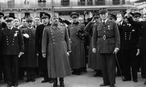 Francisco Franco junto al general Philippe Pétain en Montpellier en febrero de 1941. EFE