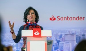 La presidenta del Banco Santander, Ana Botín, durante la presentación de los resultados de la entidad correspondientes al 2019. EFE/Rodrigo Jiménez