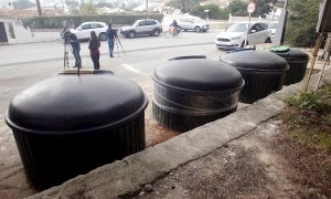 17/02/2020.- Zona de contenedores soterrados de la calle Móstoles de Moraira dónde ha sido encontrado el cadáver de una mujer de entre 35 y 45 años de edad con aparentes signos de violencia. EFE/MORELL